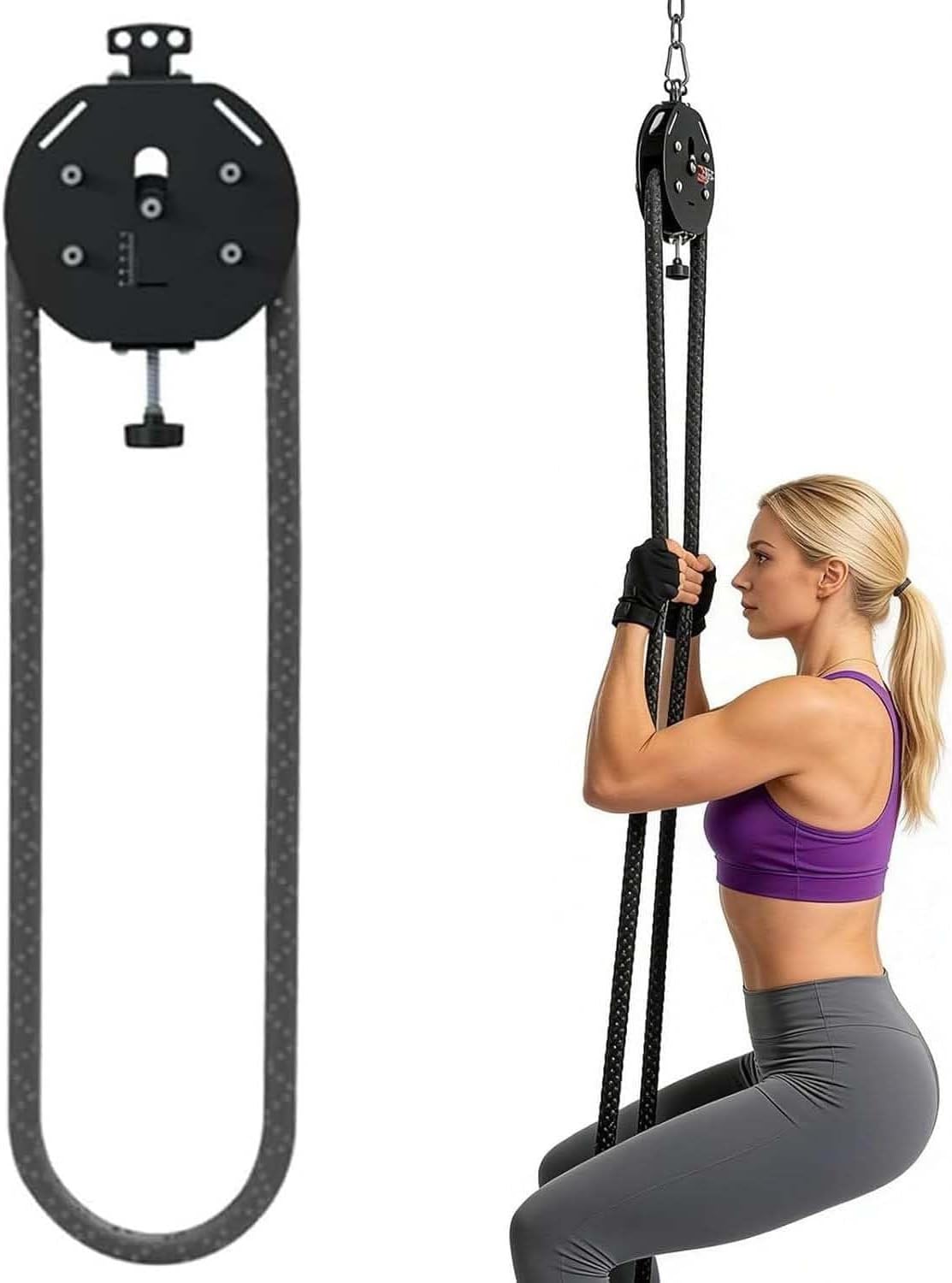 Endless Rope Trainer Machine, Portable Rope Pull Pulley System, Home Gym Workout Equipment For Strength Training, In-finity Rope, Adjustable Resistance: 3–30 Kg, No Weight Limit