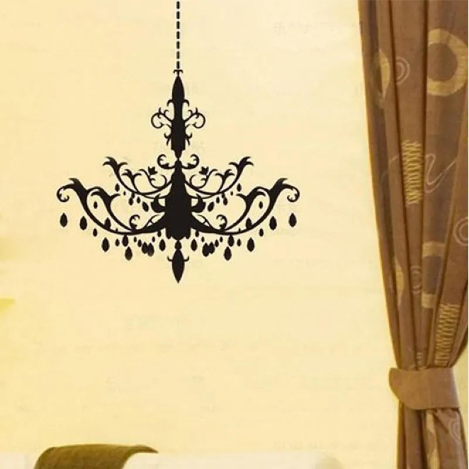WEIMEIJIE Chandelier Silhouette Art Decals for Studios, Offices, Children's Rooms, playrooms, and bedrooms - wall Background Stickers