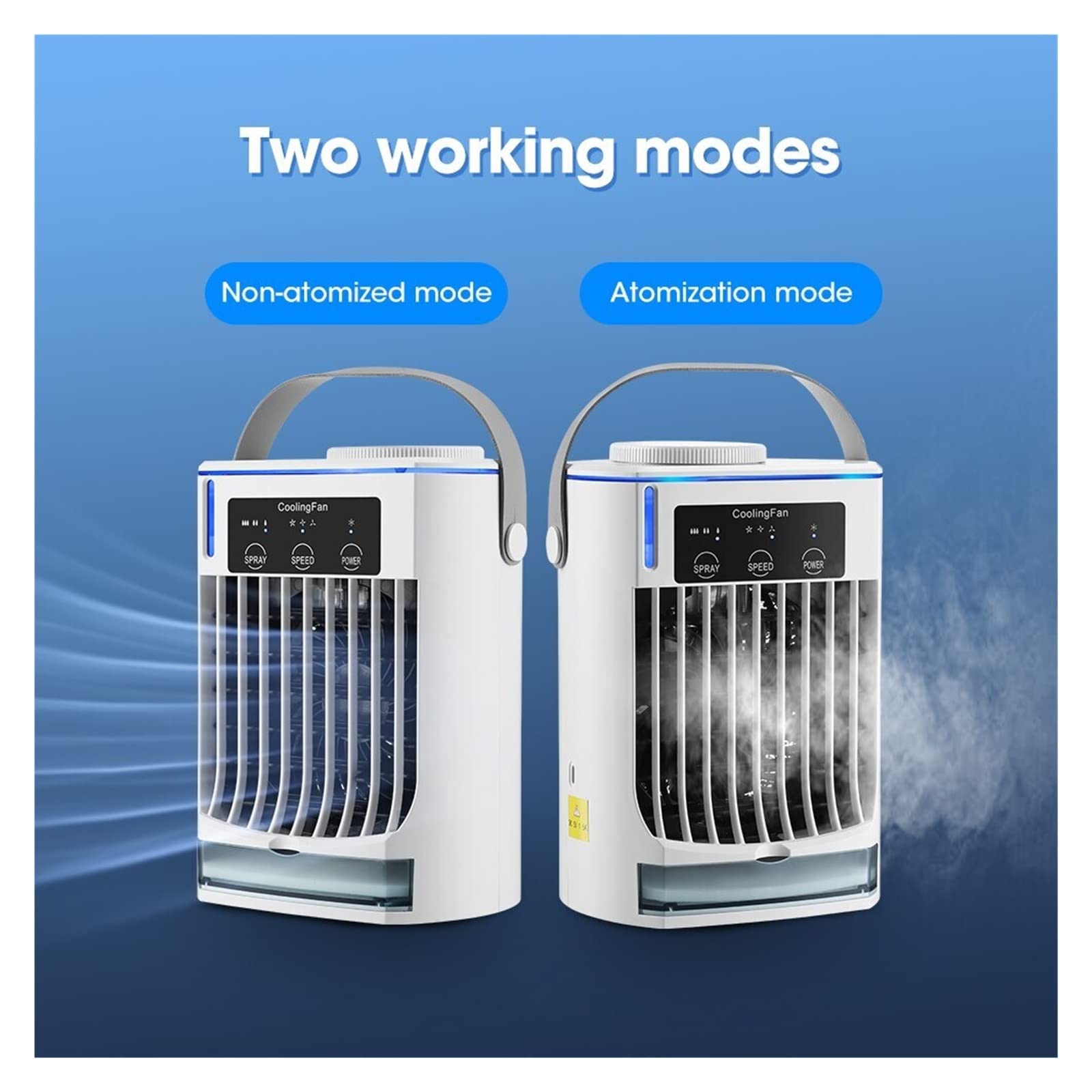 Enfriador de Aire portátil, Ventilador de refrigeración para Escritorio, pulverizador de Agua, USB, acondicionamiento de Oficina, Tanque de 500ml, refrigeración silenciosa có
