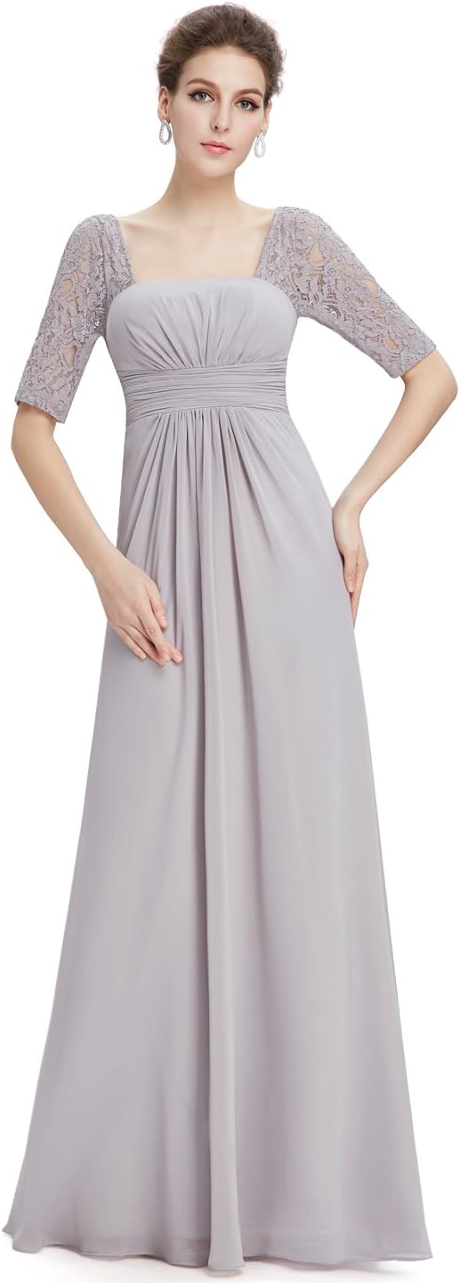 Ever-Pretty Womens Long Sleeve Formal Mother of The Bride Dress 4 US Grey