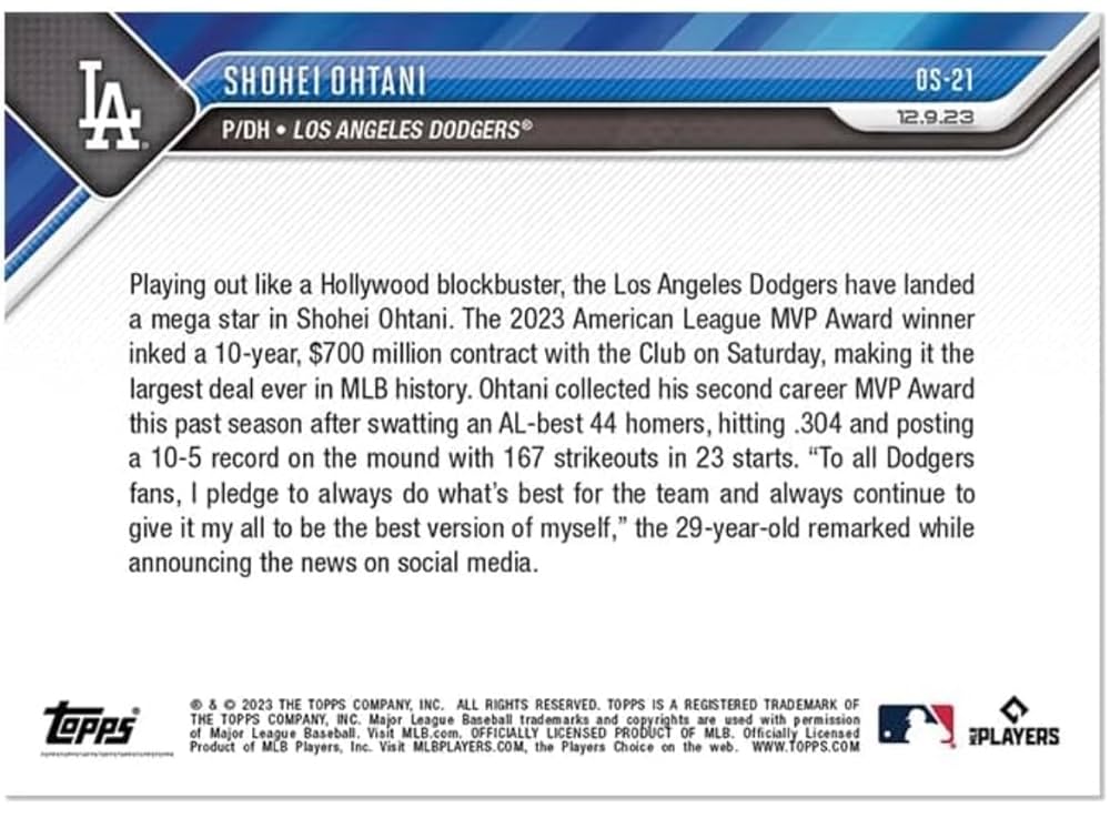 大谷翔平メジャー初登板記念カード TOPPS NOW #MOY-3(PSA9) 大谷翔平メジャー初登板記念カード TOPPS NOW #MOY-3(PSA9)8/30