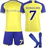 Al NASSR 23/24 Fußball Trikot Nr.7 Hause/Auswärts Fußball Trikot für Kinder Erwachsener Fussball Trikots Shorts und Socken Anzug Jungen Herren