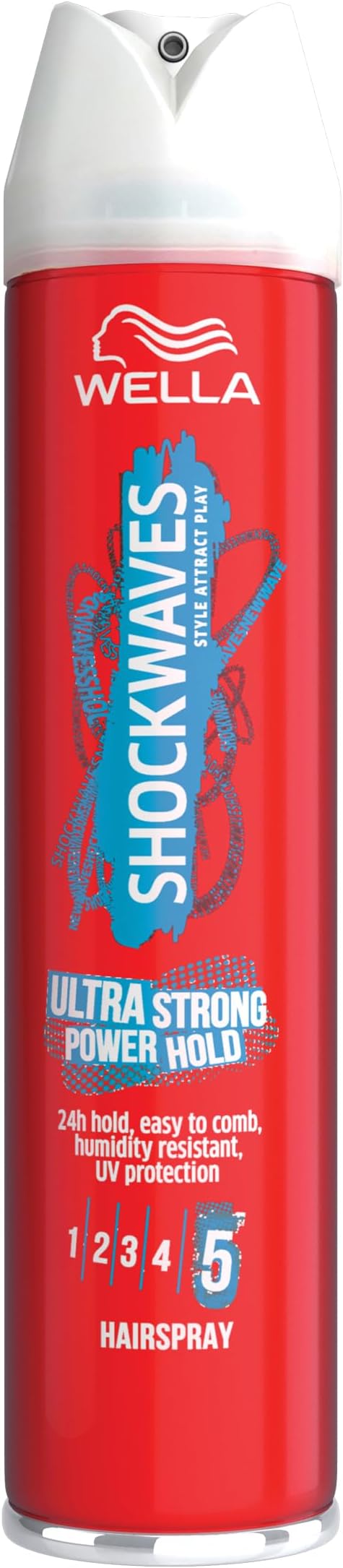 250 ml (Pack of 1) Shockwaves Hairspray, Ultra Strong Power Hold, 250ml