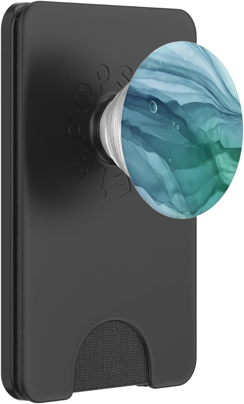 Elegant Turquoise Blue & Aqua Ocean Pattern PopSockets PopWallet for MagSafe