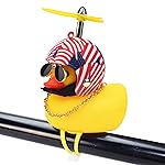 wonuu Rubber Duck Car Ornaments Yellow Duck Car Dashboard Decorations Squeeze Duck Bicycle Horns with Propeller Helmet