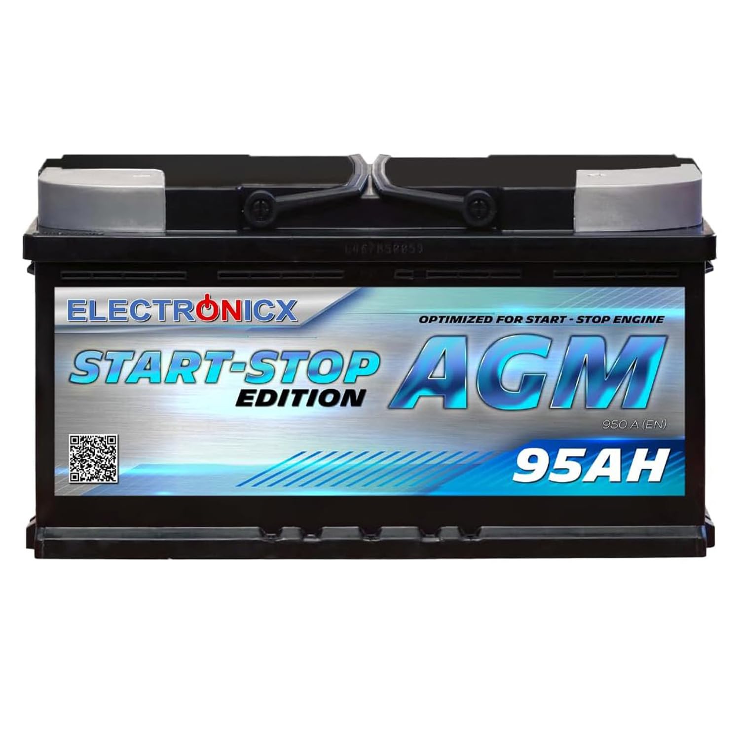 Electronicx Batterie Voiture AGM 95Ah 12V – 950A EN, 95 ah Batterie de Démarrage Start-Stop, Scellée, Résistante aux Vibrations, Batterie Haute Performance pour Véhicules, Fiable et Robuste