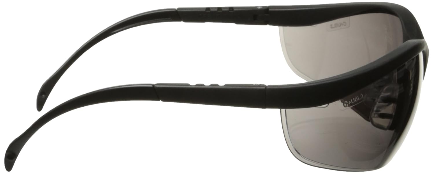 Crews Glasses 135-KD112 Klondike Safety Glass with Black Frame, Gray Lens - Image 3