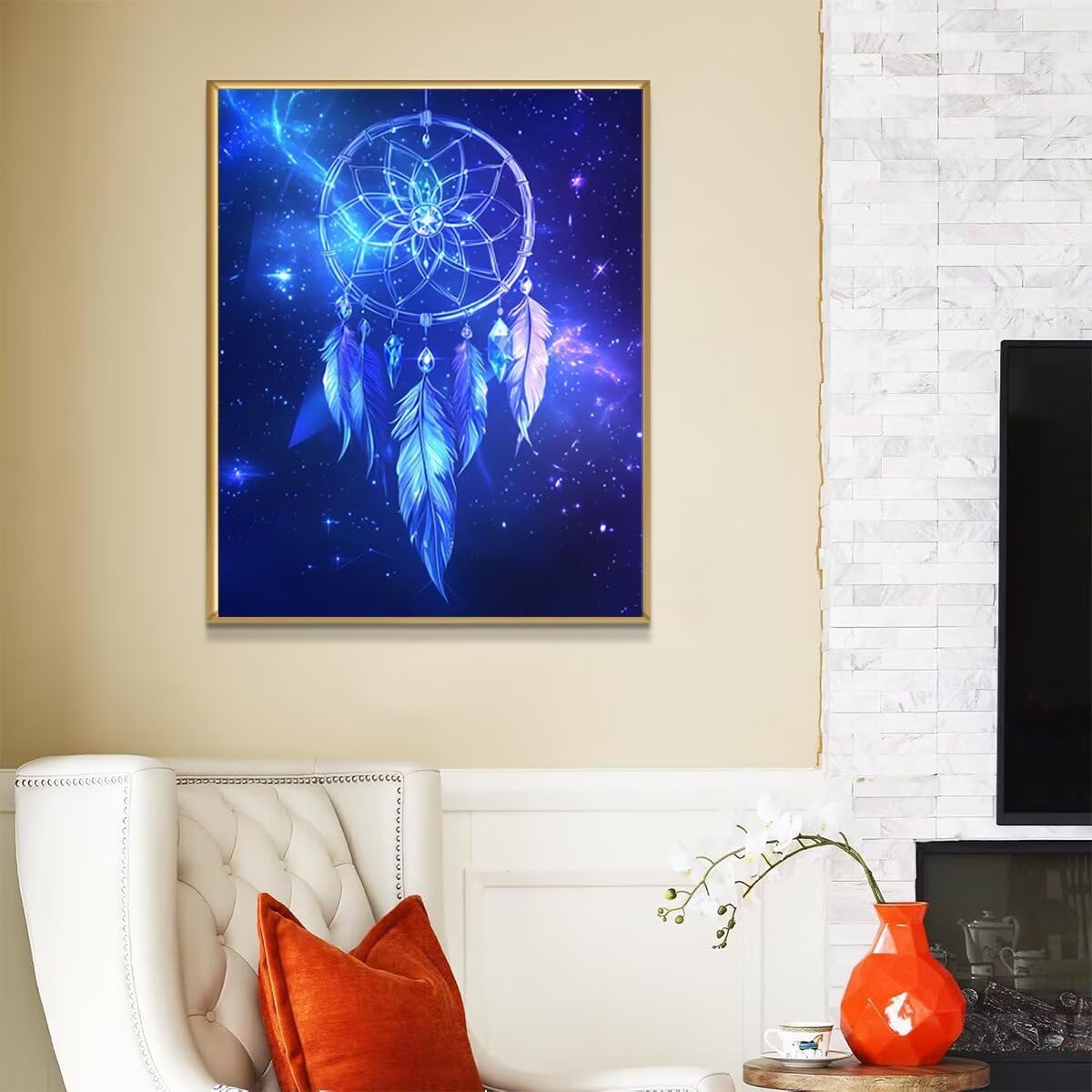 Dipingere con i Numeri Feather, Paint by Numbers Adulti Sky stellato, Fai da te Creativi Adulti Quadri da Dipingere Numerati Kit per Decorazione Della Parete Casa Regalo 100x135cm Senza Cornice 2F-D