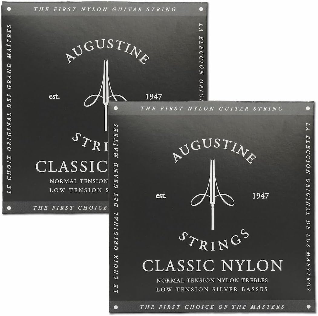 Augustine Strings Classic Black - Low Tension Classical Guitar Strings - The Original Nylon String - 2 Sets