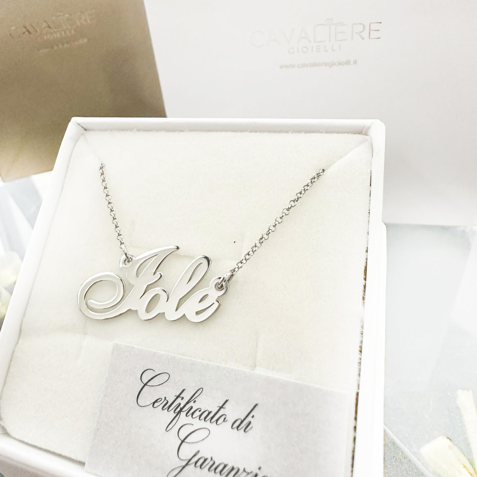 Collana con Nome Argento 925 Personalizzata Dorata Catena Veneziana Catenina Sottile Donna RagazzaMade in Italy
