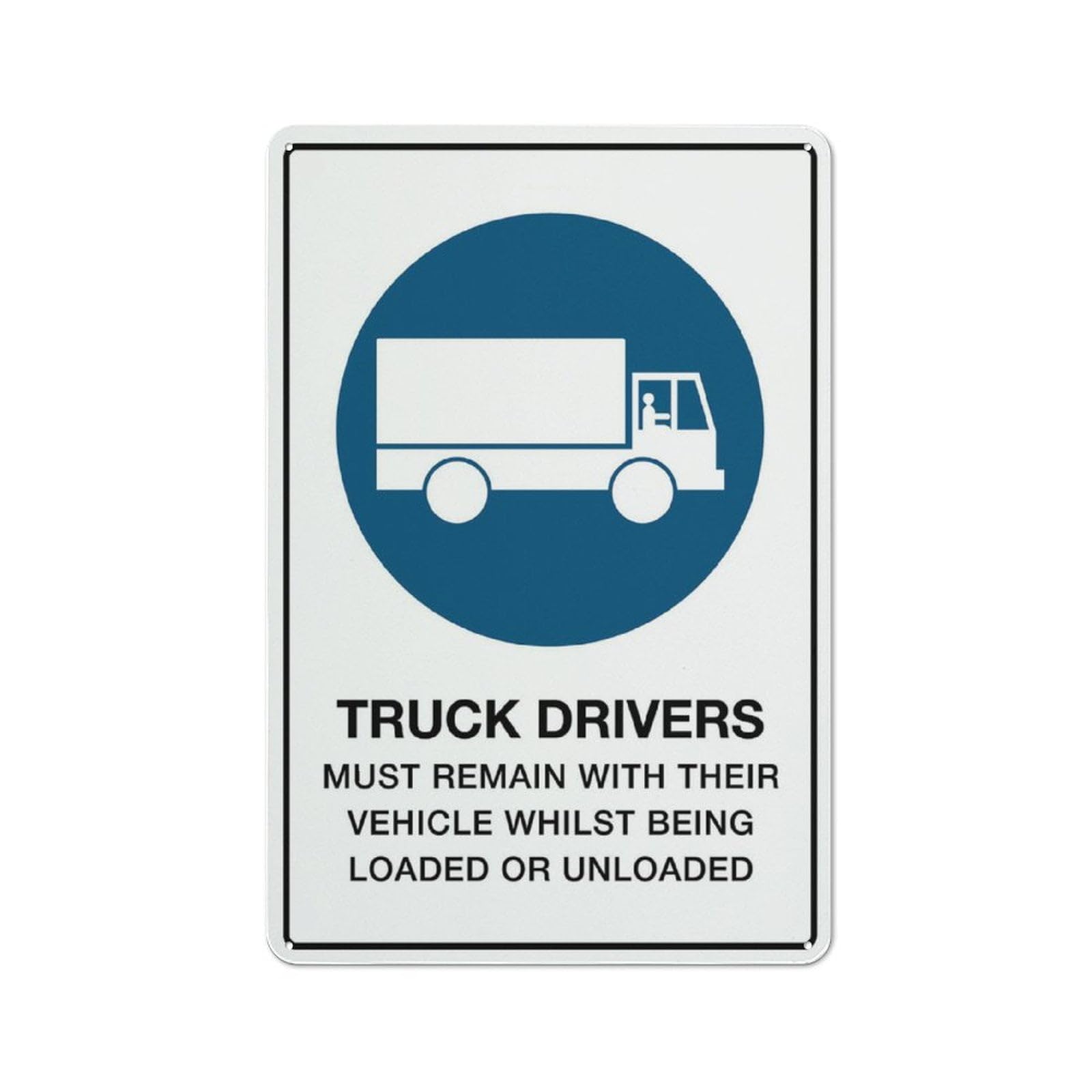 Truck Drivers Must Remain With Their Vehicles Retro for Home Garage Farm Garden Bar Coffee Kitchen Wall Decor Tin Sign 8x12 Inch