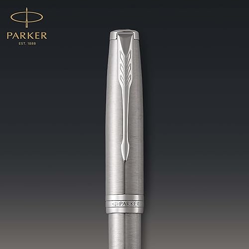 Miniatura 5 de PARKER Sonnet 1931511 - Bolígrafo de punta fina de acero inoxidable con borde de paladio, tinta negra