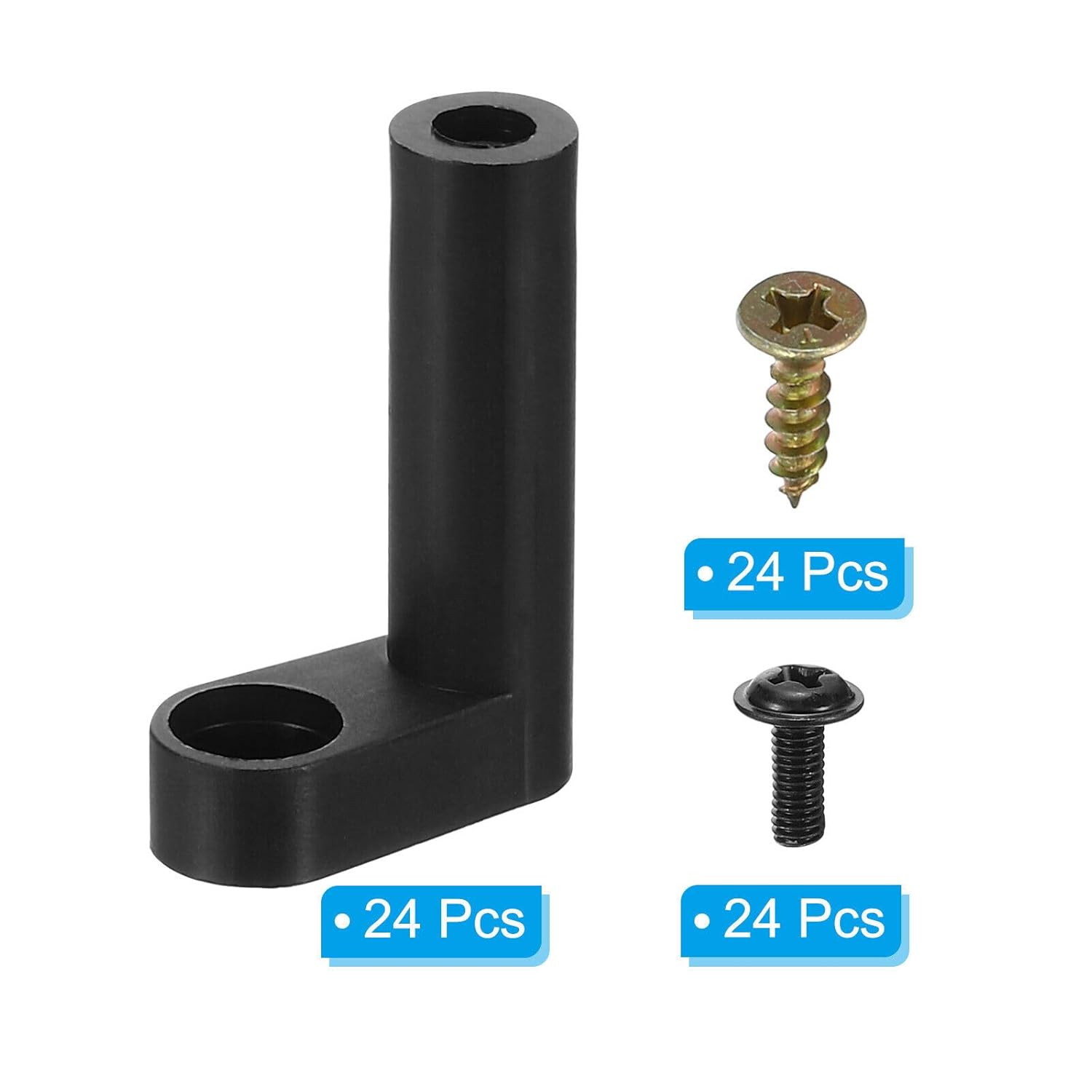 30mm L Type PCB Spacer Kit, 24Pack PCB Insulated Standoffs with Screws, Black HOAICH402