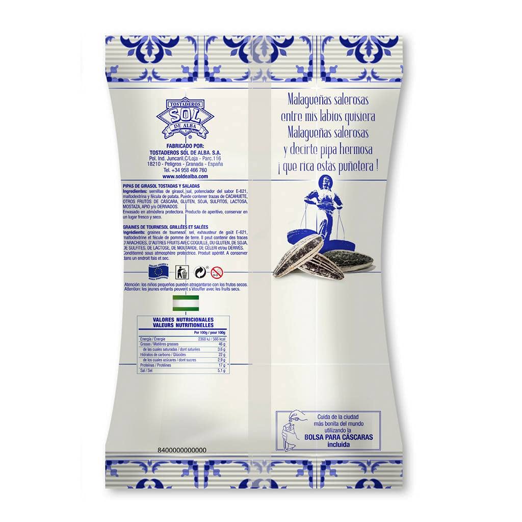 Pipas Malagueñas Con Sal - Caja con 10 Unidades de 120g