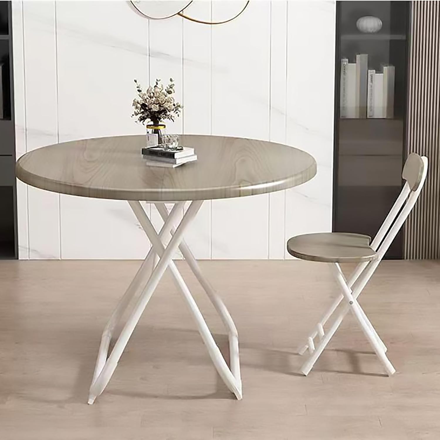 Drop Leaf Dining Table Set, Picnic Table Folding Table Outdoor for Patio,Backyard,Dining Room,Parties and Events,Balcony Leisure Folding Table(Elm a,31.5 * 31.5 * 29.5inch)