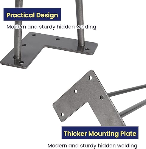 Miniatura 4 de SMARTSTANDARD Patas de muebles de horquilla de alta resistencia de 16 pulgadas, proyectos de bricolaje de metal para mesitas de noche, mesa de café,