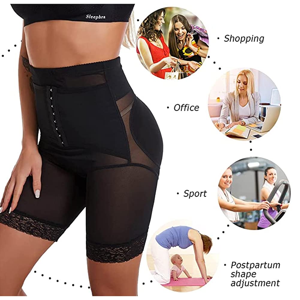 Chłopięce szorty Shapewear Hi-Waist Panty Double Body Shaper Butt Lifter dla kobiet(Czarny-X-Duży