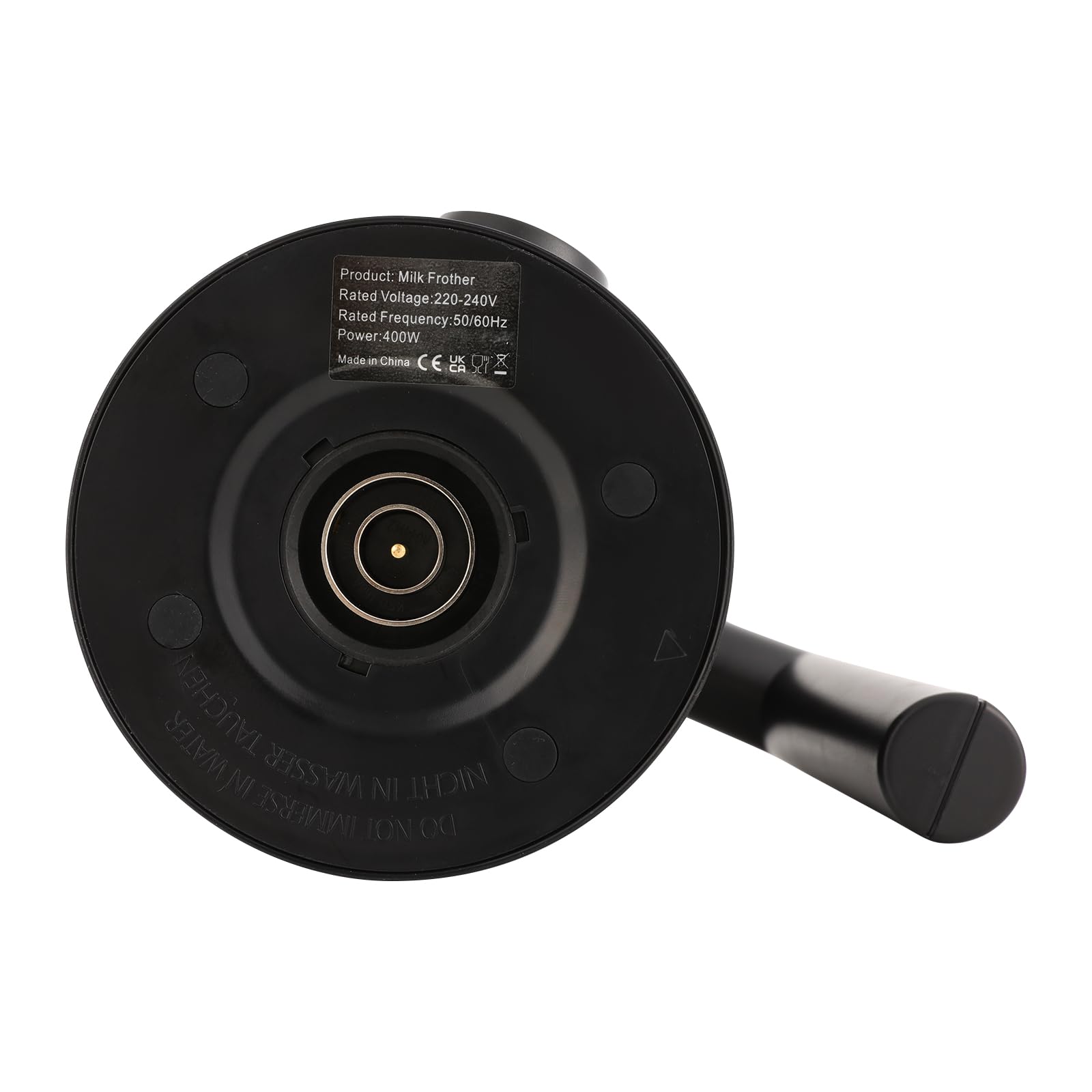 Schiumalatte elettrico da 400 W, con spegnimento automatico, 100-160 ml, rivestimento antiaderente, IPX1, montalatte per caldo e freddo, 10,9 x 15,3 x 19,6 cm (nero)