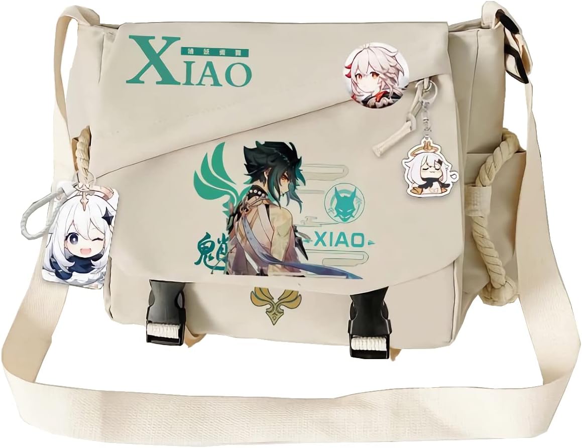 DalicoterGenshin Impact Crossbody Bag Xiao Single Shoulder Bag Handbag Adult Single Shoulder Backpack Bag