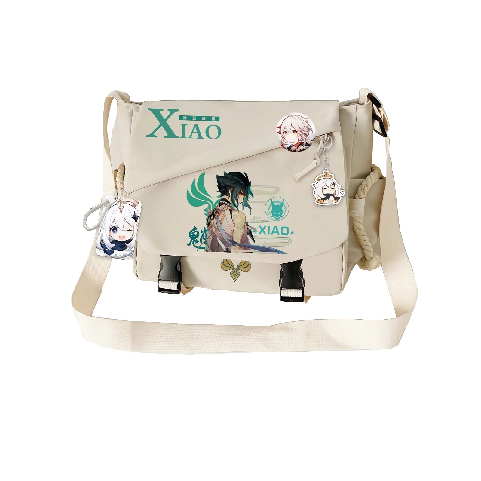 DalicoterGenshin Impact Crossbody Bag Xiao Single Shoulder Bag Handbag Adult Single Shoulder Backpack Bag