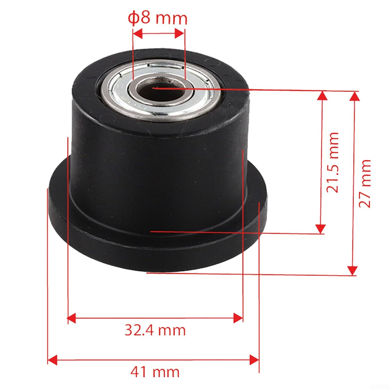 Rudergerät-Ersatz-Sitzrollen, 4 Stück, mit verdickten Lagern für reibungsloses, geräuscharmes Gleiten, 8 mm Öffnung, passend für die meisten Fitness-Rudersitze, einfache Installation für das