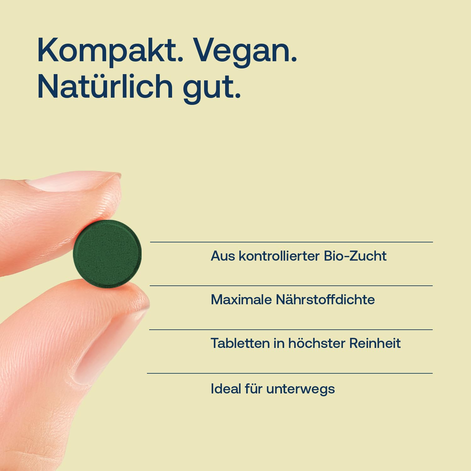Chlorella Bio Presslinge - 1060 Tabletten - Hochdosiert mit 500 mg - Aus 100% Bio Chlorella - Reicht für mehr als 3 Monate - Abgefüllt & Kontrolliert in Deutschland (DE-ÖKO-006)