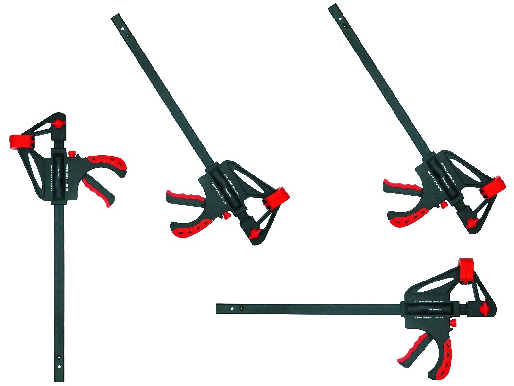 Proteco-Werkzeug® Set 4 Stück Schnellspannzwingen 300 mm x 93 mm Einspanntiefe Einhandzwingen Spreizzwingen Spannzwingen Schraubzwingen