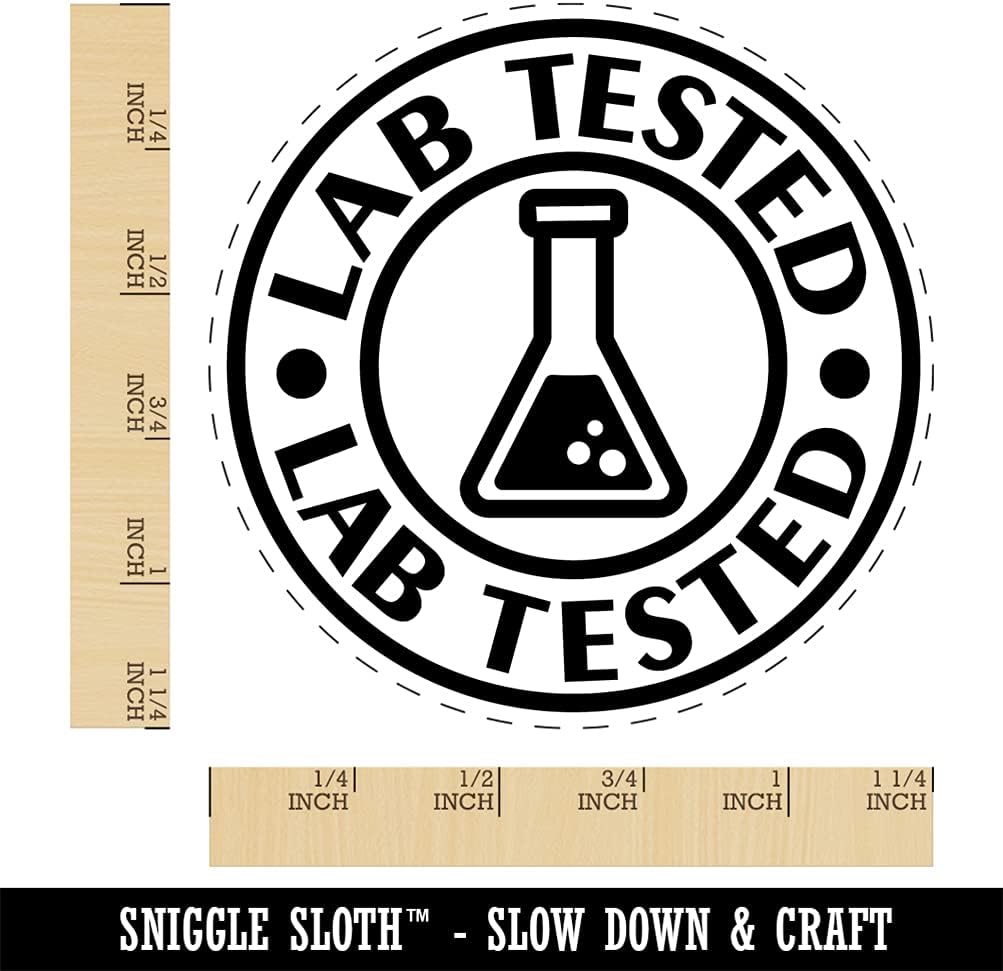 Lab Tested Science Beaker Self-Inking Rubber Stamp Ink Stamper for Stamping Crafting Planners - 1-1/2 Inch Large - Black Ink