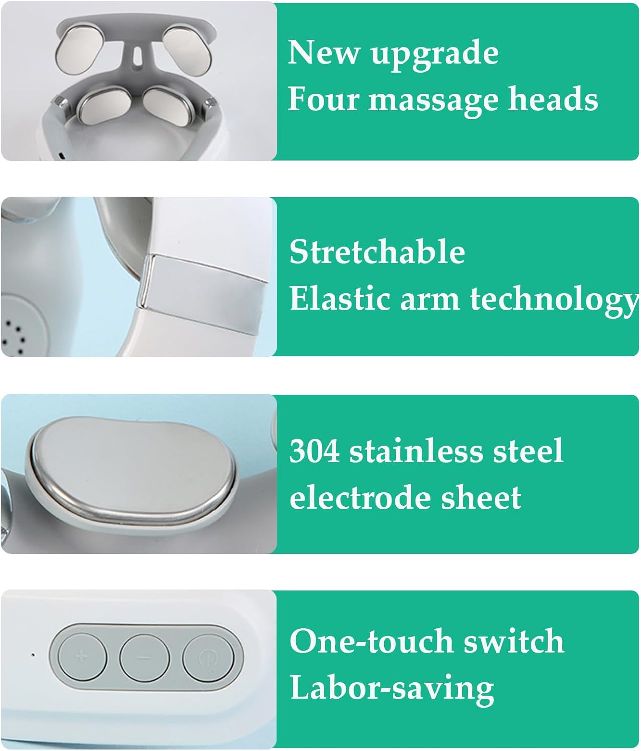 Vitality Magic Pro 2.0 Neck Massager - Therapeutic Massager【4 Heated Heads】【6 Massage Modes】【14 Adjustable Gears】 Ergonomic Design, Portable, Lightweight (1 PC)