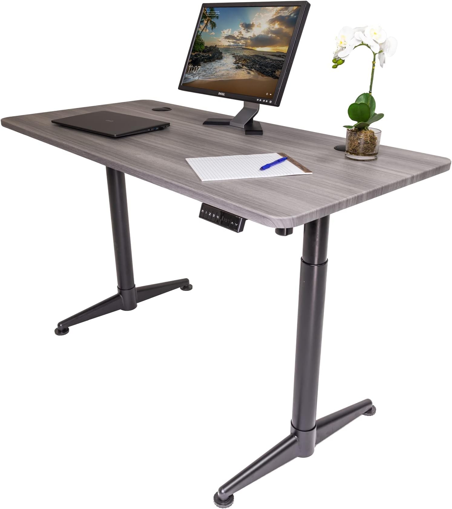 ApexDesk Vortex Series M Edition 60" Electric Height Adjustable Standing Desk with Memory Controller, Rustic Grey