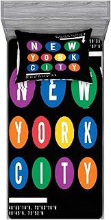 Lunarable NYC Subway Fitted Sheet & Pillow Sham Set, New York City Lettering Coordinates Typography Design on Dark Background, Decorative Printed 2 Piece Bedding Decor Set, Twin, Black Purple