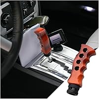 Vista 7 de Pomo de palanca de cambios para automóvil, agarre de transmisión manual y automática con mango tipo cuchillo con tornillos adaptadores y llave Negro