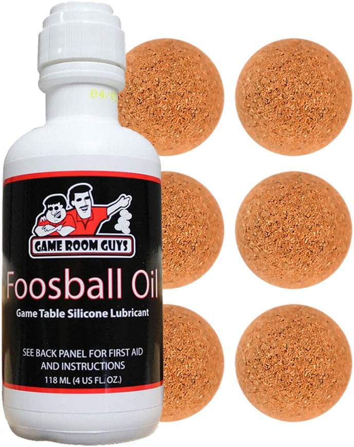 Game Room Guys Foosball Oil and 6 Natural Cork Foosballs