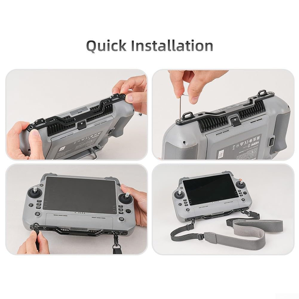 Tragegurt für DJI RC Plus2 PU Aluminium Grau Sicher