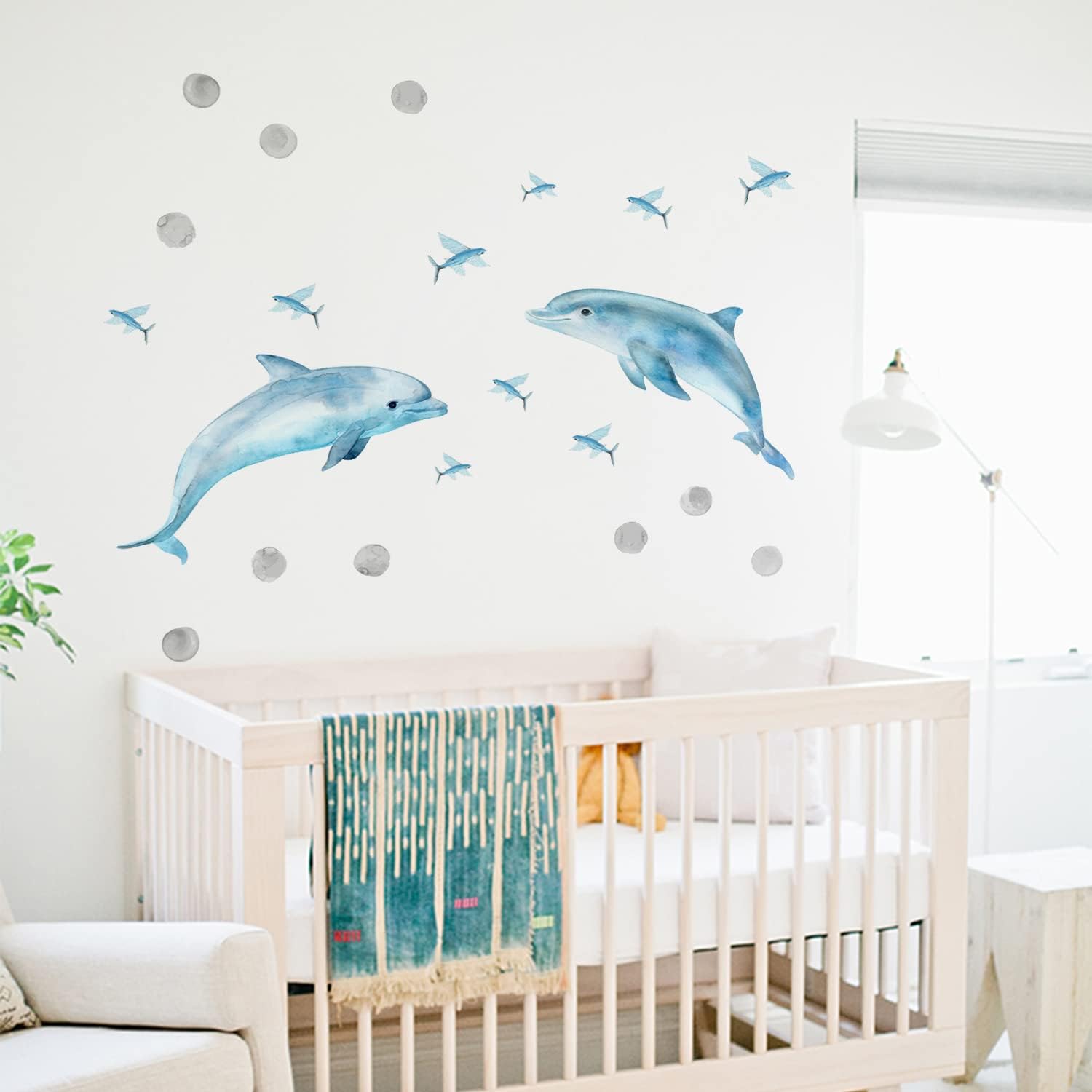 funlife Watercolor Wall Decals Peel and Stick, Ocean