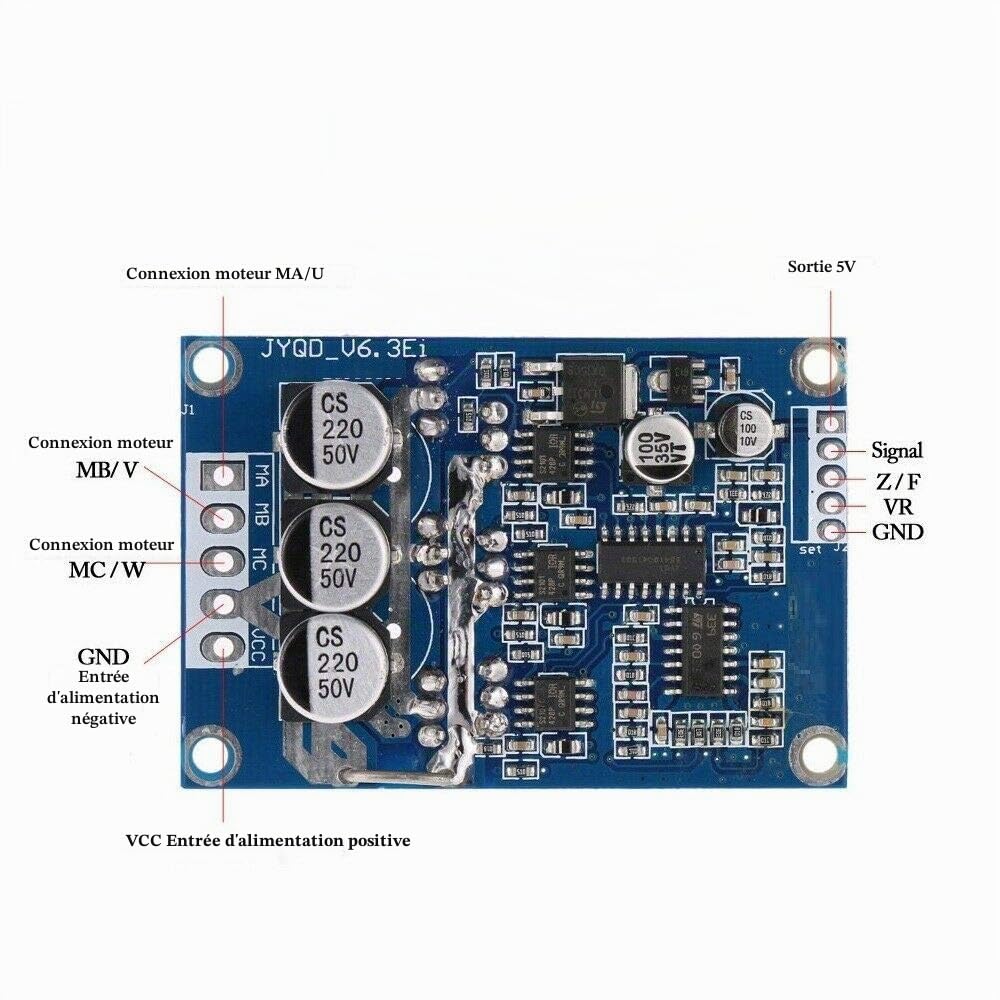 DC 12V-36V 500W PWM Brushless Motor Controller Balanced BLDC Car Driver Board