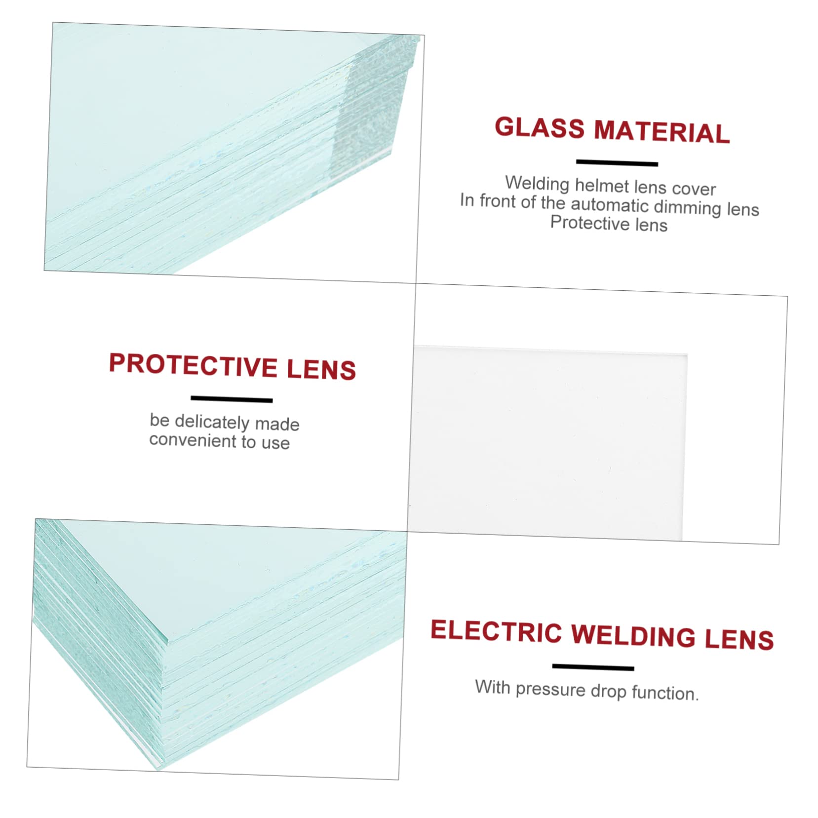 NUOBESTY 2 series Lentes De Protección Para Soldar Lentes De Repuesto Para Casco De Soldar Lentes De Soldadura Transparentes Lentes De Repuesto Para Soldar Lentes De Soldadura 20 piezas*2