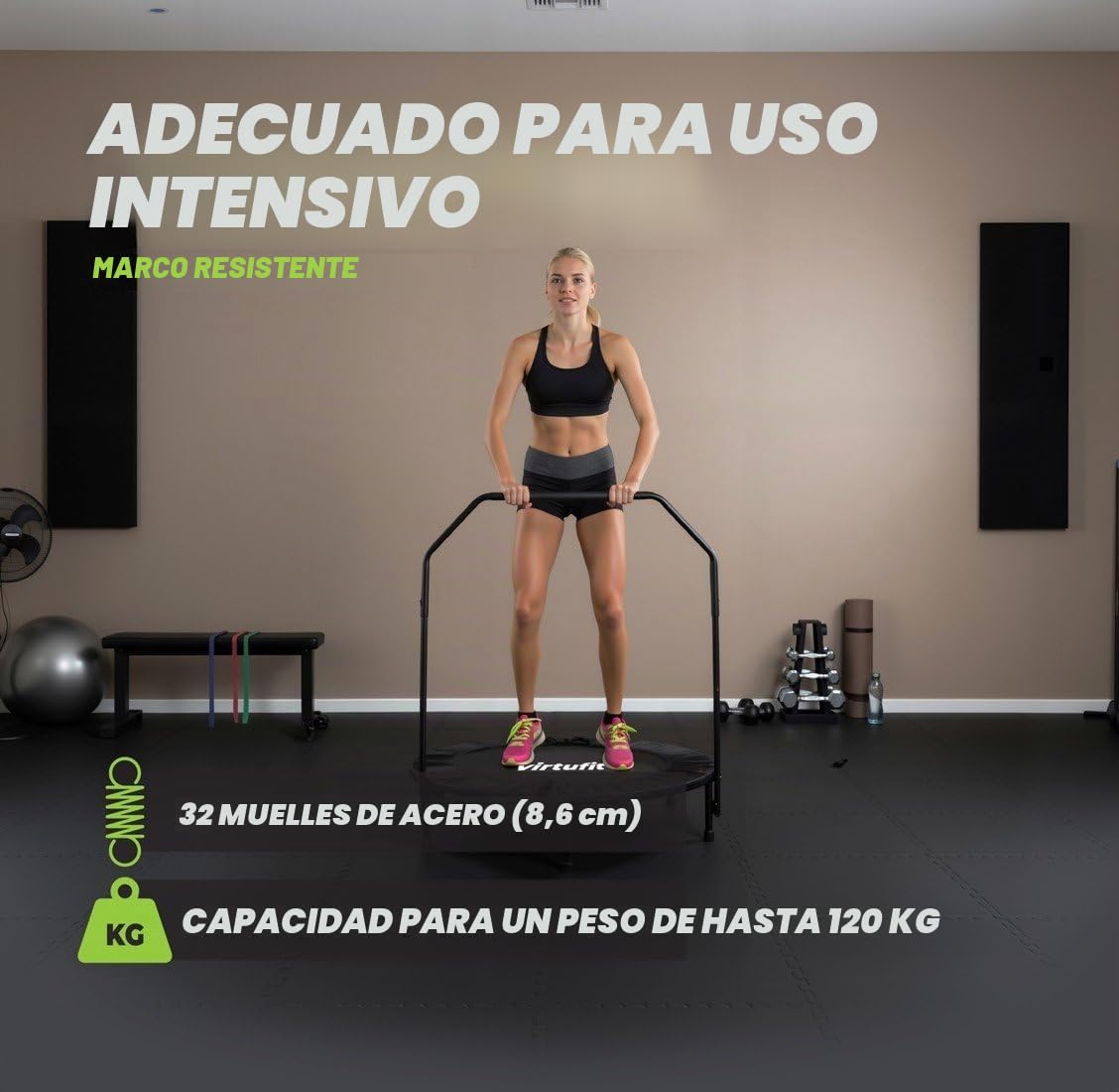 VirtuFit Trampolín para exterior, trampolín de jardín – Trampolín con valla de seguridad y barras acolchadas para niños, interior y exterior Fitness