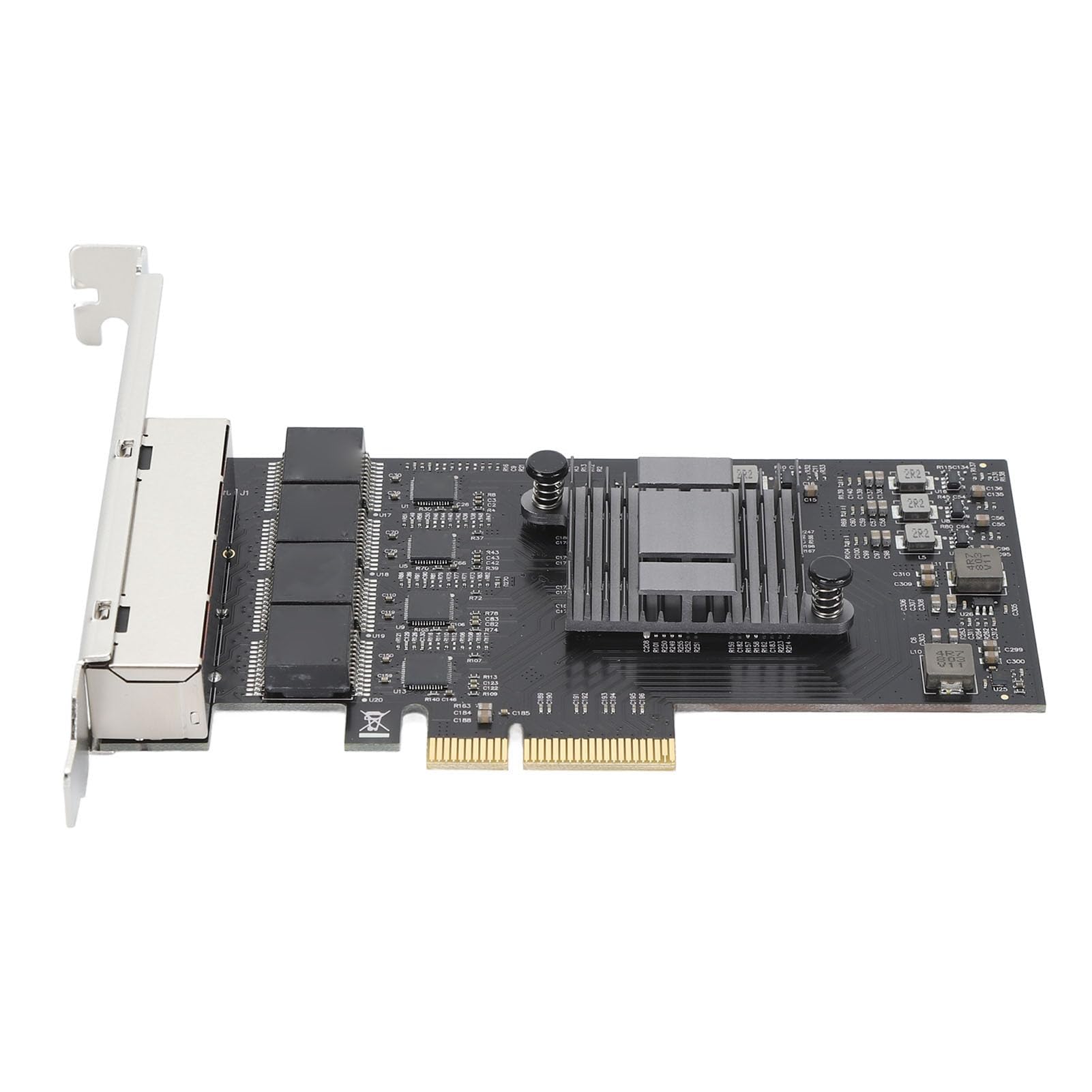 Dpofirs Wydajny Adapter Interfejsu Karty Sieciowej PCIe 2,5 Gb z 4 Portami RJ45 dla Serwera, Chip RTL8125BG, Karta Sieciowa Ethernet 2500 Mbps [/] PCI Express