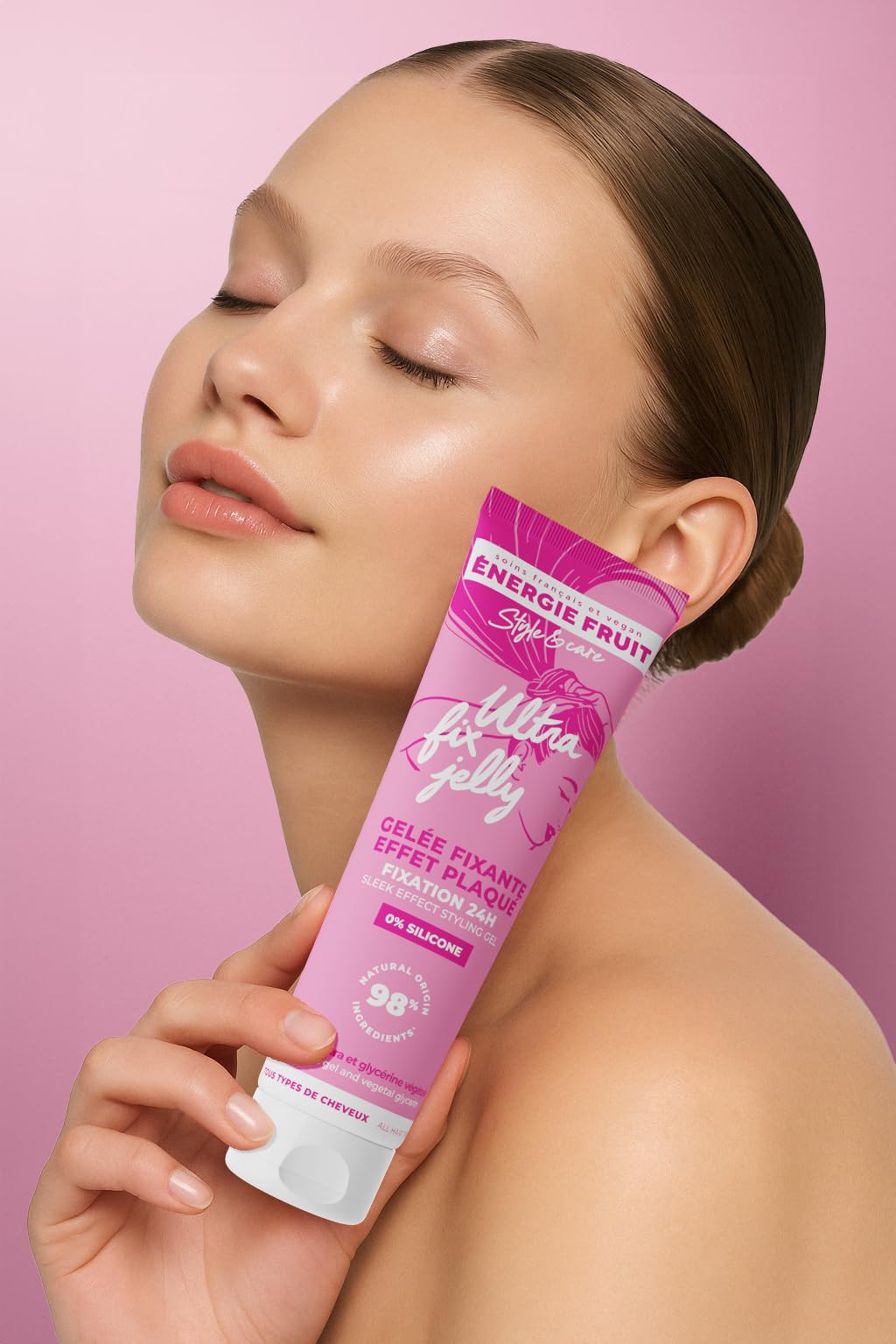 ENERGIE FRUIT - Fixierendes Gel für plattiertes Haar – 98 % Inhaltsstoffe natürlichen Ursprungs – Aloe Vera – ohne weiße Rückstände – ohne Kartoneffekt – langer Halt – 140 ml