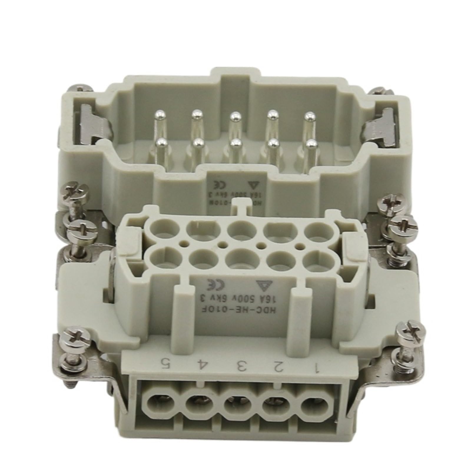 Conector resistente de aviación para cableado industrial HDC-HE-010 de 10 núcleos 7