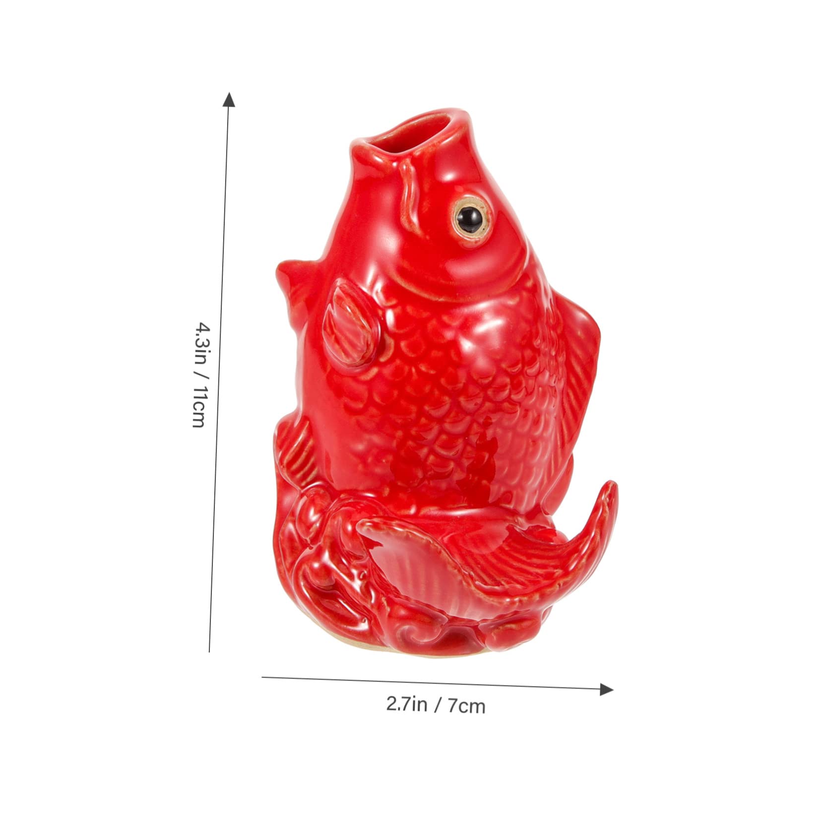 VICASKY Garden Carp Decor Outdoor Water Fountain Nozzle Pond Spitters for Small Ceramic Fish Spitter