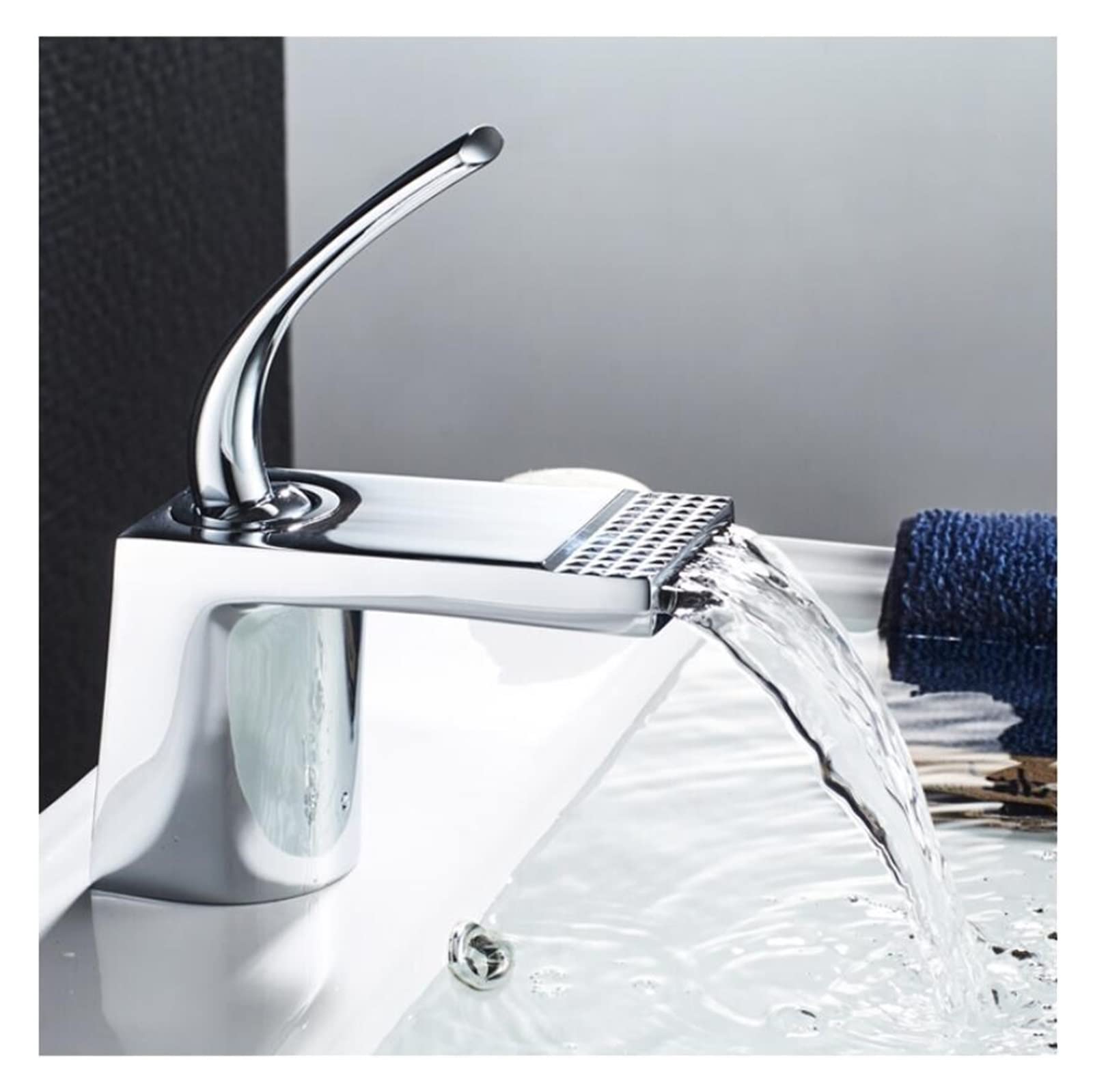 Mitigeur de lavabo cascade chrome pour remplacer robinet évier