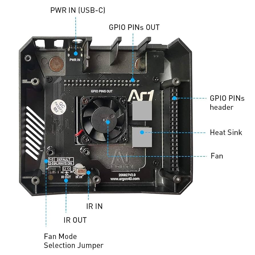 Amazon.co.jp: GeeekPi Raspberry Pi 4 Case Argon ONE M.2