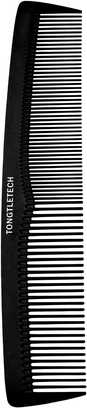 Master Barber Comb - Professional Carbon Anti-static Barber Comb, Heat Resistant Fine & Medium Tooth in Black