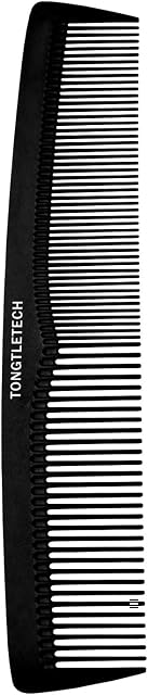 Hair Comb- a Professional Carbon Anti-static Barber Comb Cutting Comb Heat Resistant Fine Cutting Grip Comb Hairdressing Comb Master Barber Comb,Medium and Fine Tooth in Black