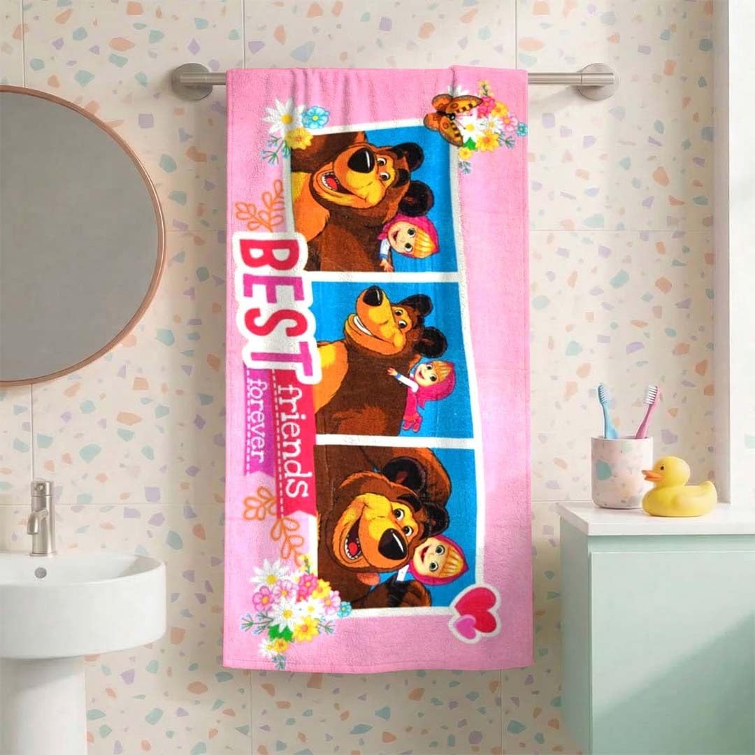 Athom Living Kids Cotton Soft Bath Towel 60x120cm (Masha and the Bear)-image-48
