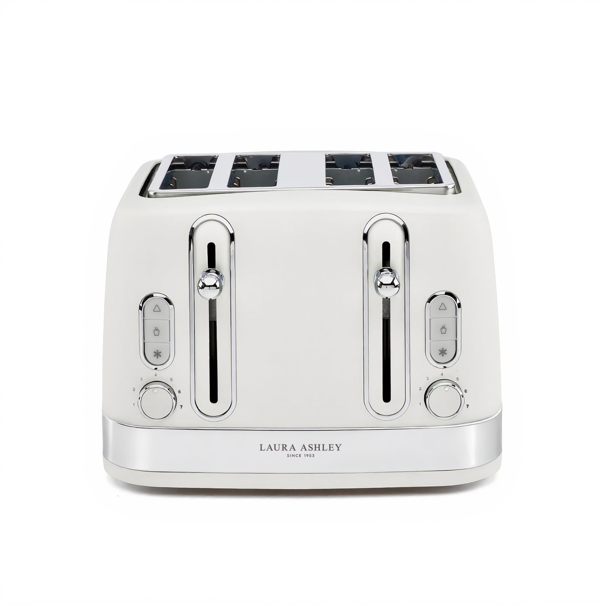 Laura Ashley Cotton White Toaster 4 Slice - 4 Slice Toasters Wide Slots