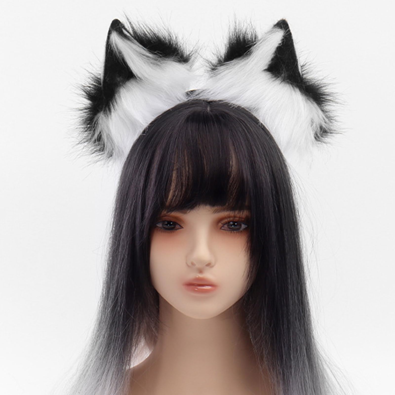 Diadema segura con orejas bajas de animales para niños, disfraz de juego de rol, fiesta de cumpleaños, orejas de peluche con motor