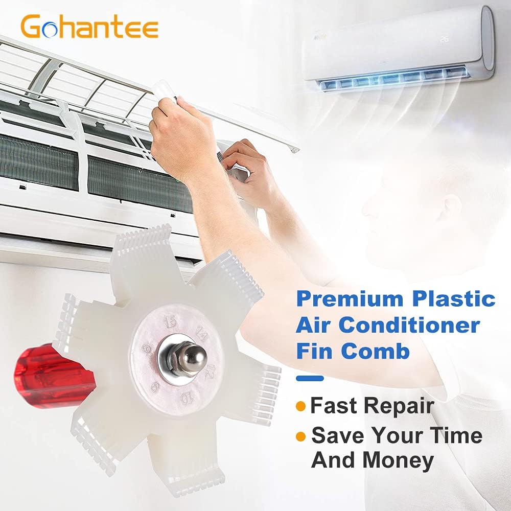 gohantee AC Fin Straightener Air Conditioner Fin Comb Radiator Condenser Cleaner Repair Tool Air Conditioning Brush Accessory for Cleaning Car Automotive Refrigeration Radiator Evaporator Pack of 2